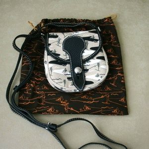 New Hand with Black Trim Multi Color Crossbody Bag